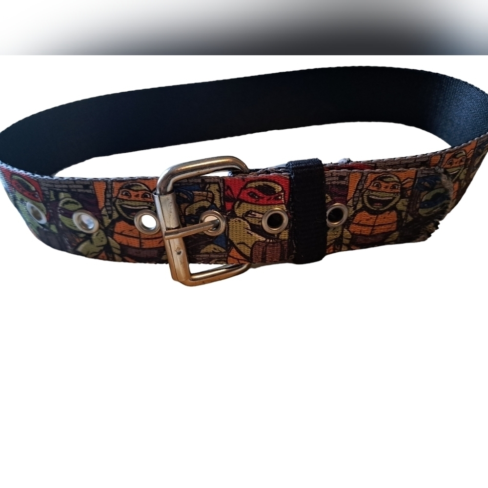TMNT Teenage Mutant Ninja Turtles cloth belt graphics buckle small 22-26"